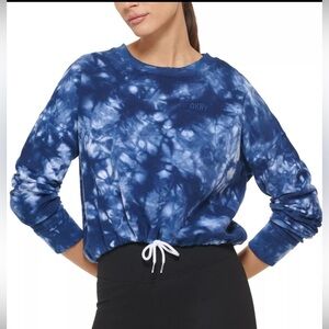 DKNY Cotton Blue Tie Dyed Sweatshirt